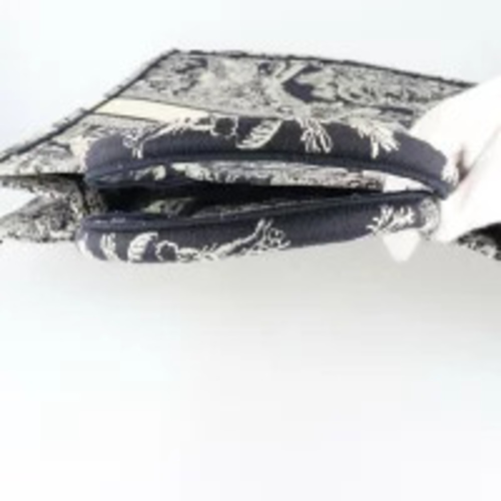 Christian Dior Book Tote Dark Navy Blue Ivory White Bag h - Picture 10 of 13